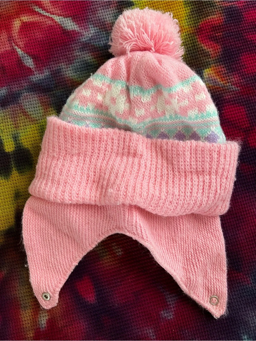 🩷 Vintage 90s Knit Pom Pom Beanie Winter Hat